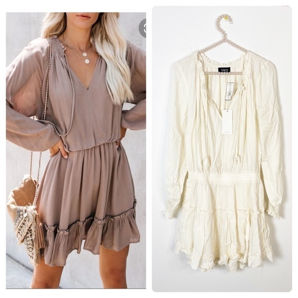 Vici Exclusive x Fate Smocked Dress - Picture 1 of 8